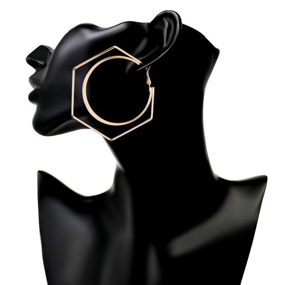 Geometric Hoop Earrings - Picture 8 of 8